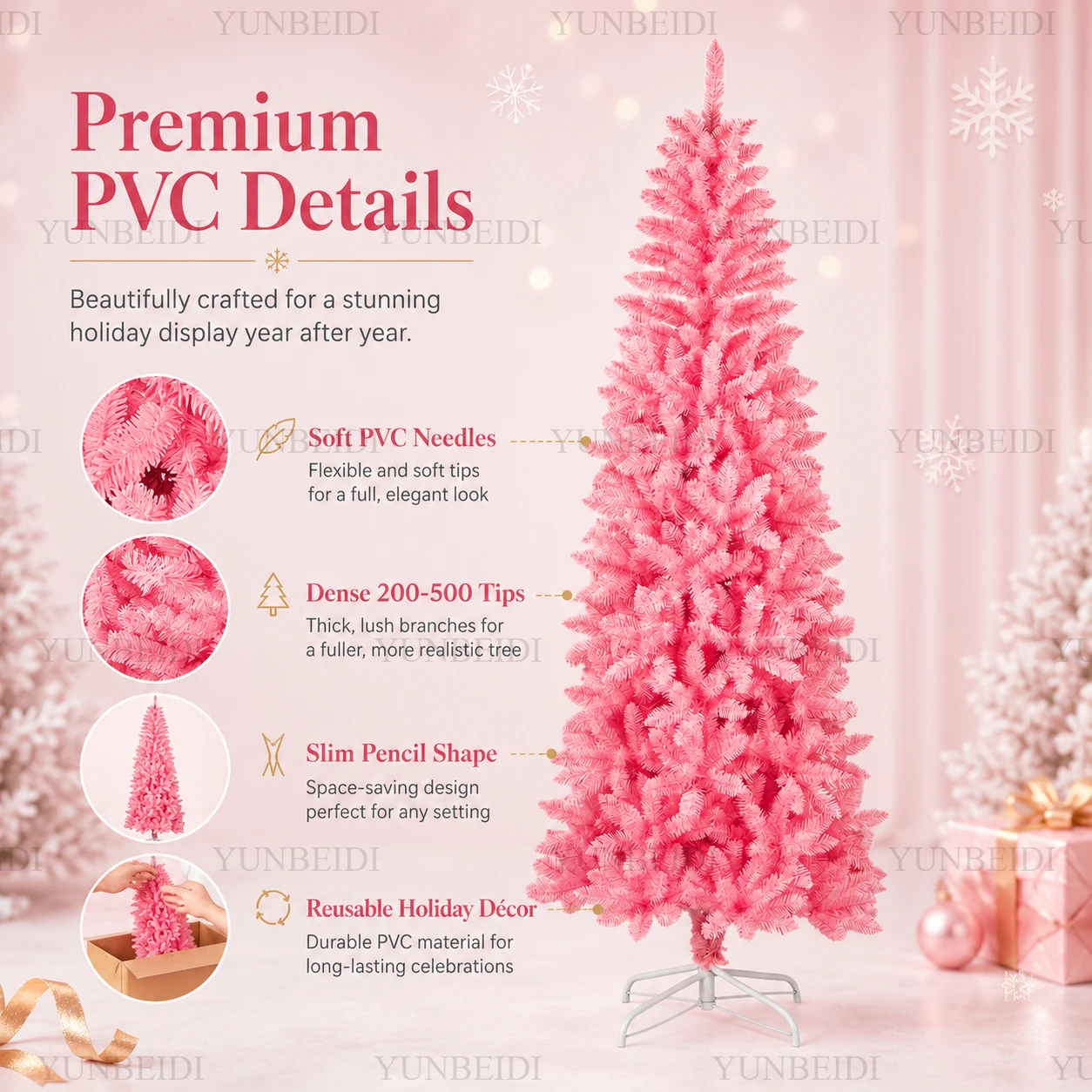 شجرة عيد الميلاد الوردية على ش - مراجعة Christmas Tree Artificial وسعره