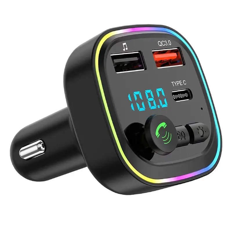 Stable-Bluetooth FM Transmitter Bluetooth Car Radio Adapter PD 20W,Type-C And QC3.0,Support TF Card/USB Key