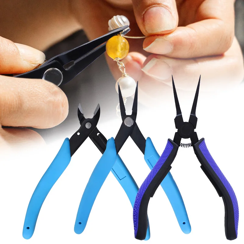 Jewelry Making Pliers Set Needle Nose Pliers Flat Nose Pliers Cutting Pliers for Jewelry Making Beading Repair Supplies