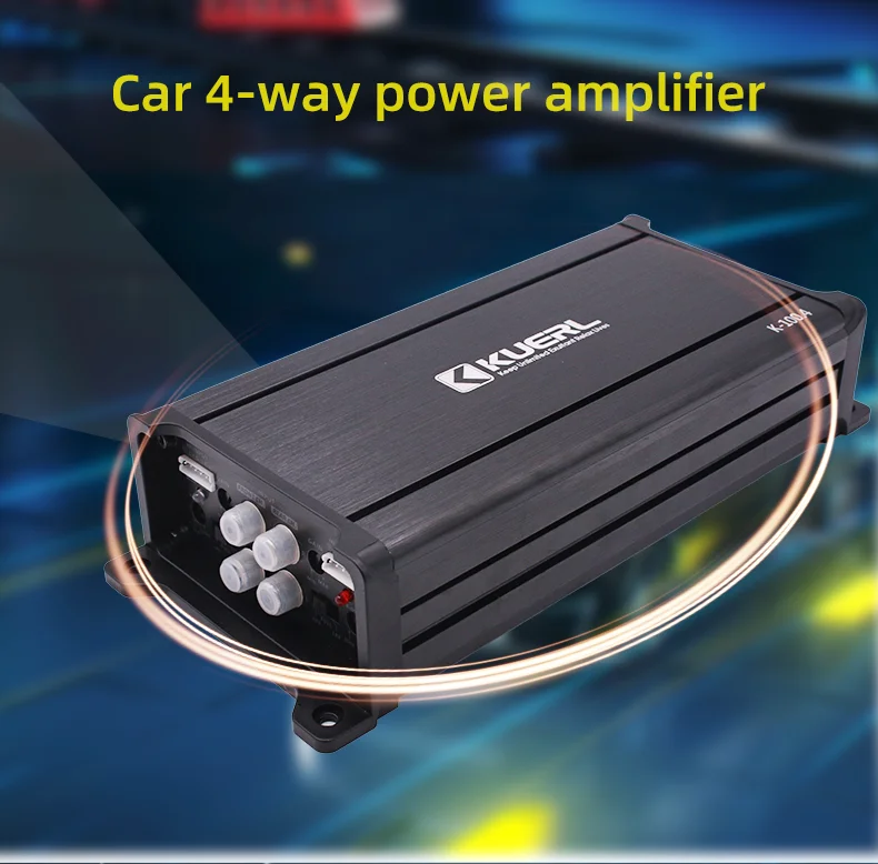 K-100.4 Professional high quality 12V Amplifiers System Aluminium Car Audio 4Channel Amplifier RMS power 150W*4@2Ω/RMS 100W*4@4Ω