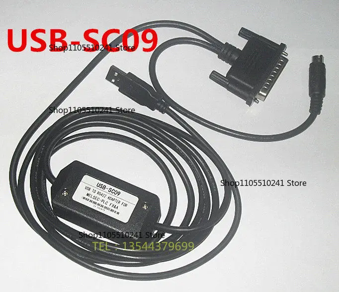 

USB/RS422 for Mitsubishi PLC FX1S/1N/2N/A/FX2 series PLC programming cable USB-SC09