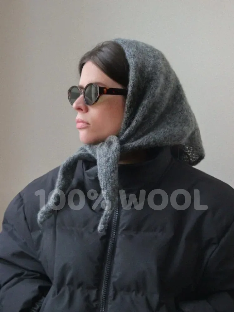 

100% Wool Winter Scarf For Women Long Warm Cashmere Scarves Hijab Solid Lady Shawl Wrap Female Pashmina Bandana Head Scarfs New