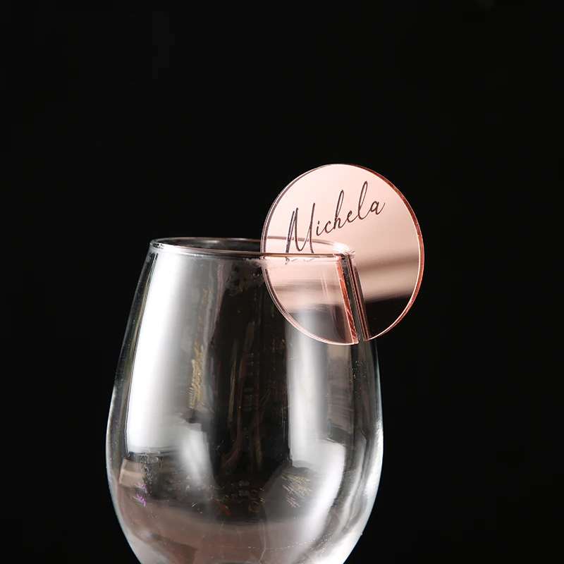 10PCS Personalise Drink Glass Place Cards,Drink Name Tags,Champagne Place Cards,Glass Escort Card, Wedding Champagne Escort Card