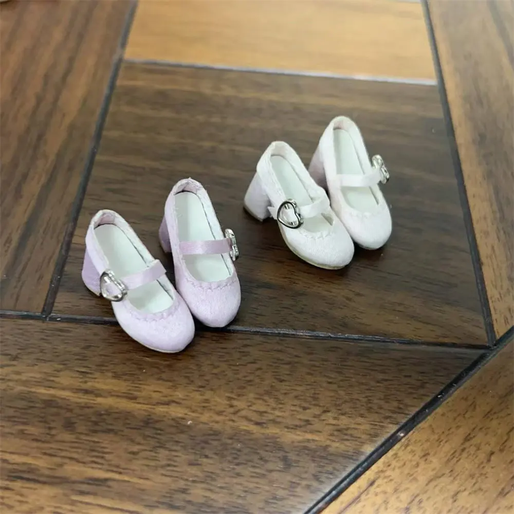 In Stock BJD Doll Shoes OB22 Heart-Shaped High Heels Elegant Versatile Pink White Red Toy Girls Doll Accessories