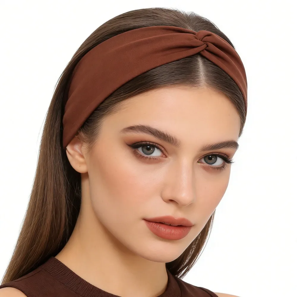 

Bohemian Elastic Hair Bands for Women, Wide Edge Breathable Sweat Absorbent Headbands