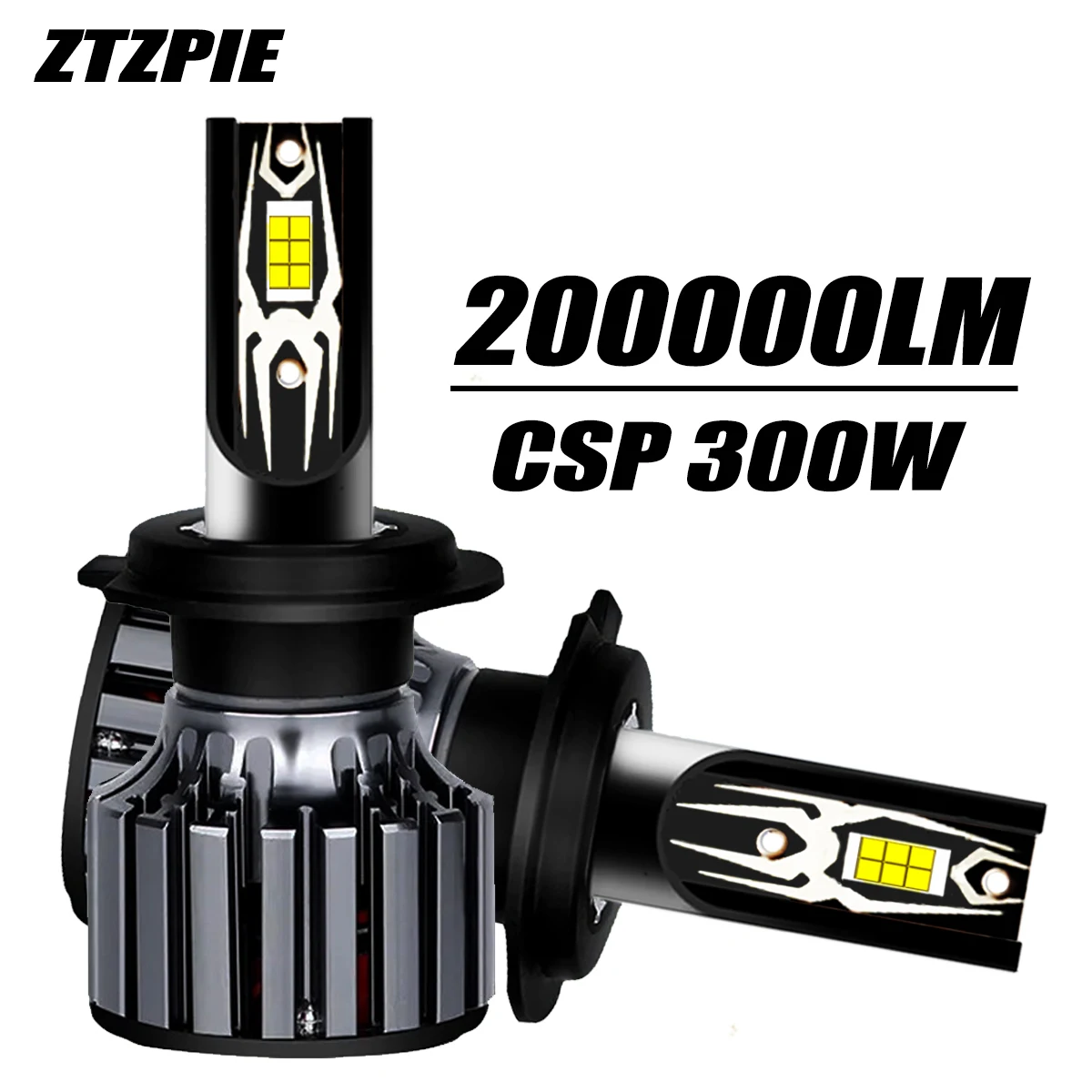 ZTZPIE 6000K HB3 HB4 9005 9006 H1 H7 Canbus Led H4 H11 Turbo Bulbs Led CSP Lamp Car Headlight Fog Light  200000LM 300W