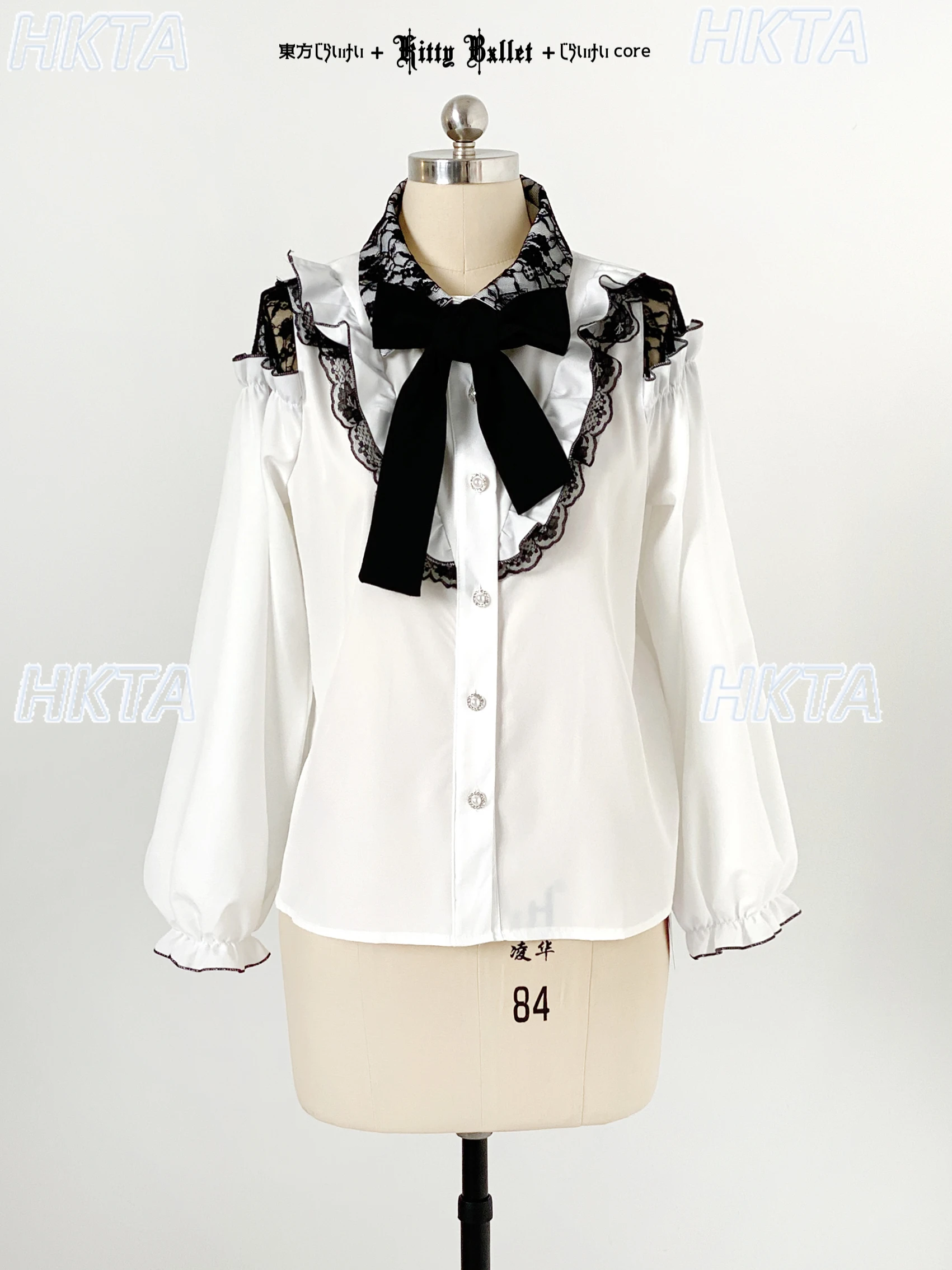 

Черная рубашка с открытыми плечами и лацканами в японском стиле, черная рубашка с рюшами и бантом, женский осенний милый универсальный блузка