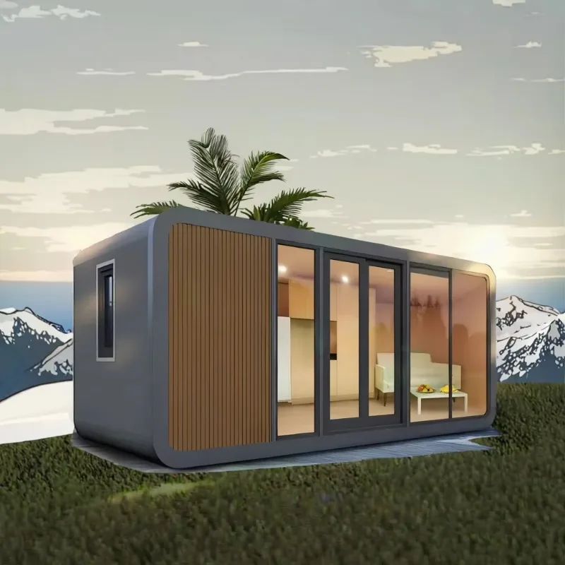 20Ft Luxury Prefabricated Tiny  Modular Apple Cabins Capsule Container House Sleeping Pod Villa