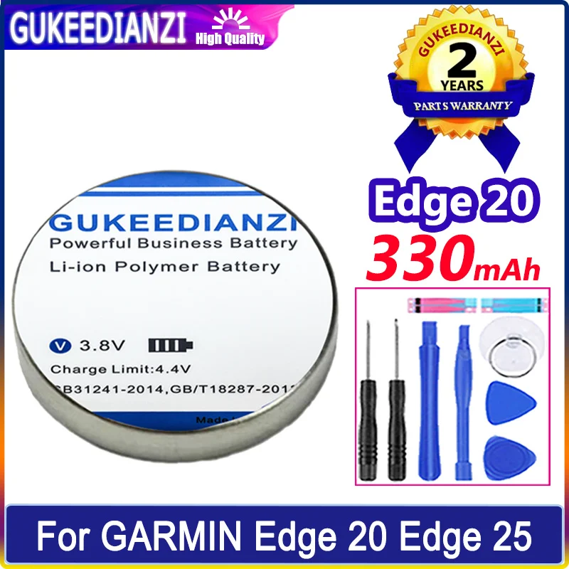 

GUKEEDIANZI Battery LIR2430 WL-GM20 PD2430 330mAh For GARMIN Edge 20 25 Batteries