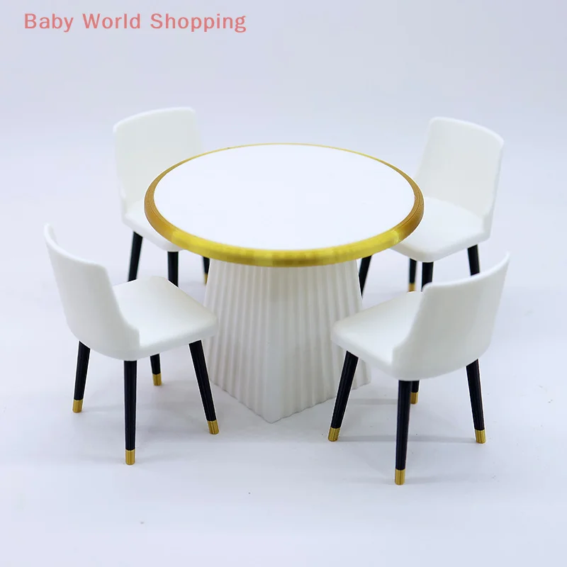 1/12 Sedie da tavolo da pranzo Modello Casa delle bambole Mini Mobili da soggiorno Giocattolo Accessori per la casa delle bambole Fai finta di giocare con il giocattolo