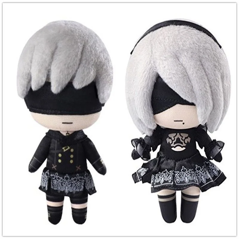 

2026 New Stuffed 23cm Game NieR Automata Cute 9S and 2B Plush Toy for Kids Fans Birthday Holiday Gifts Collect XMAS Decorate