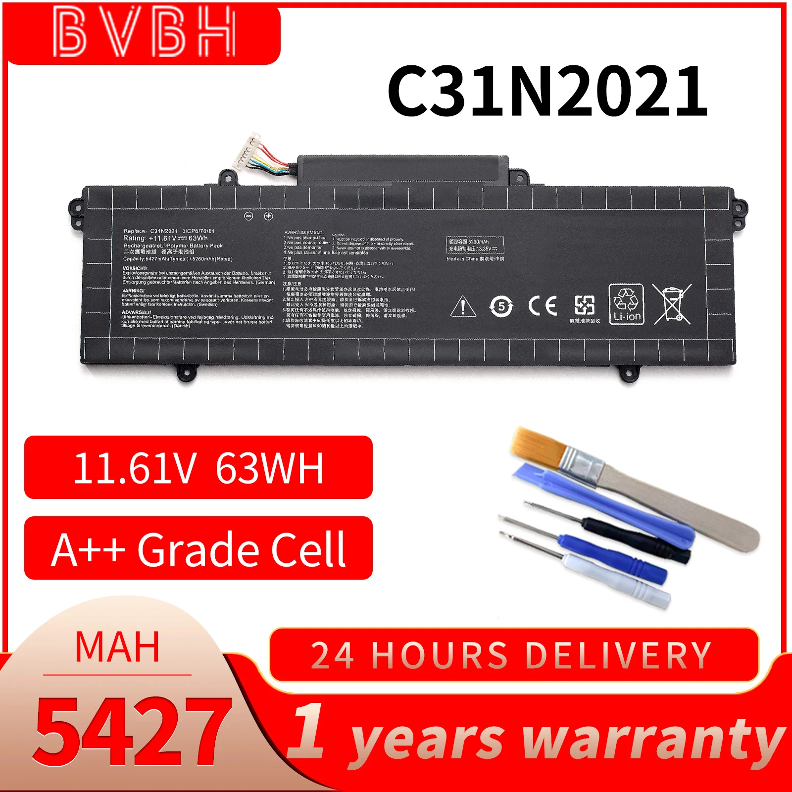 BVBH C31N2021 Laptop Battery for Asus ZenBook 14X OLED UM5401 UX5400 UX5400EA UX5400EG UX5401 UP5401 UX5401Z Replacement