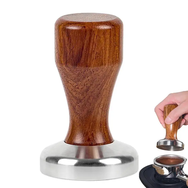 Espresso Coffee Tamper Powder Hammer Wood Handle Espresso Tamper Coffee Rosewood Powder Press Tool Tampers For Coffee Barista