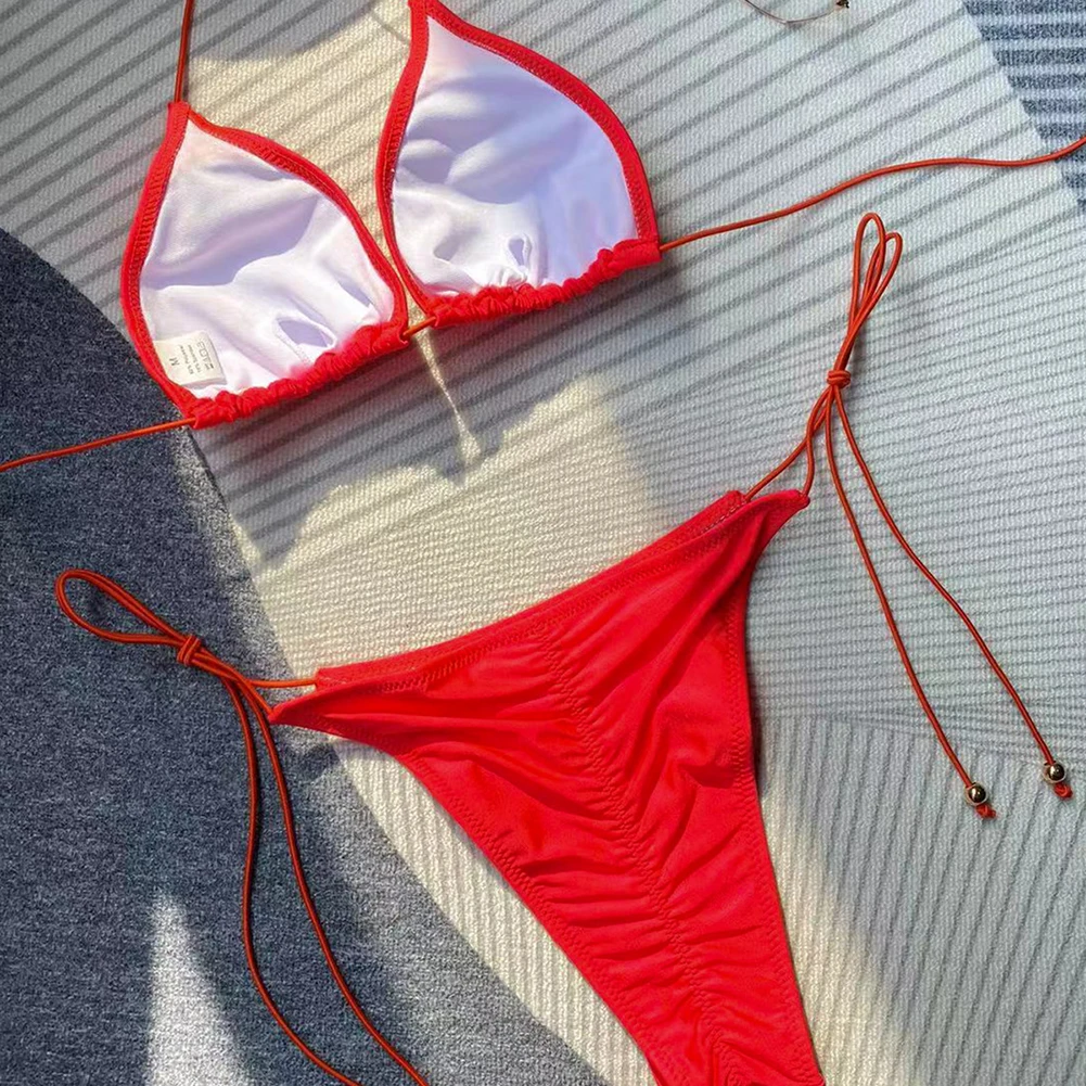 Set Bikini baju renang seksi pakaian renang wanita setelan mandi potongan Tinggi pantai Push Up