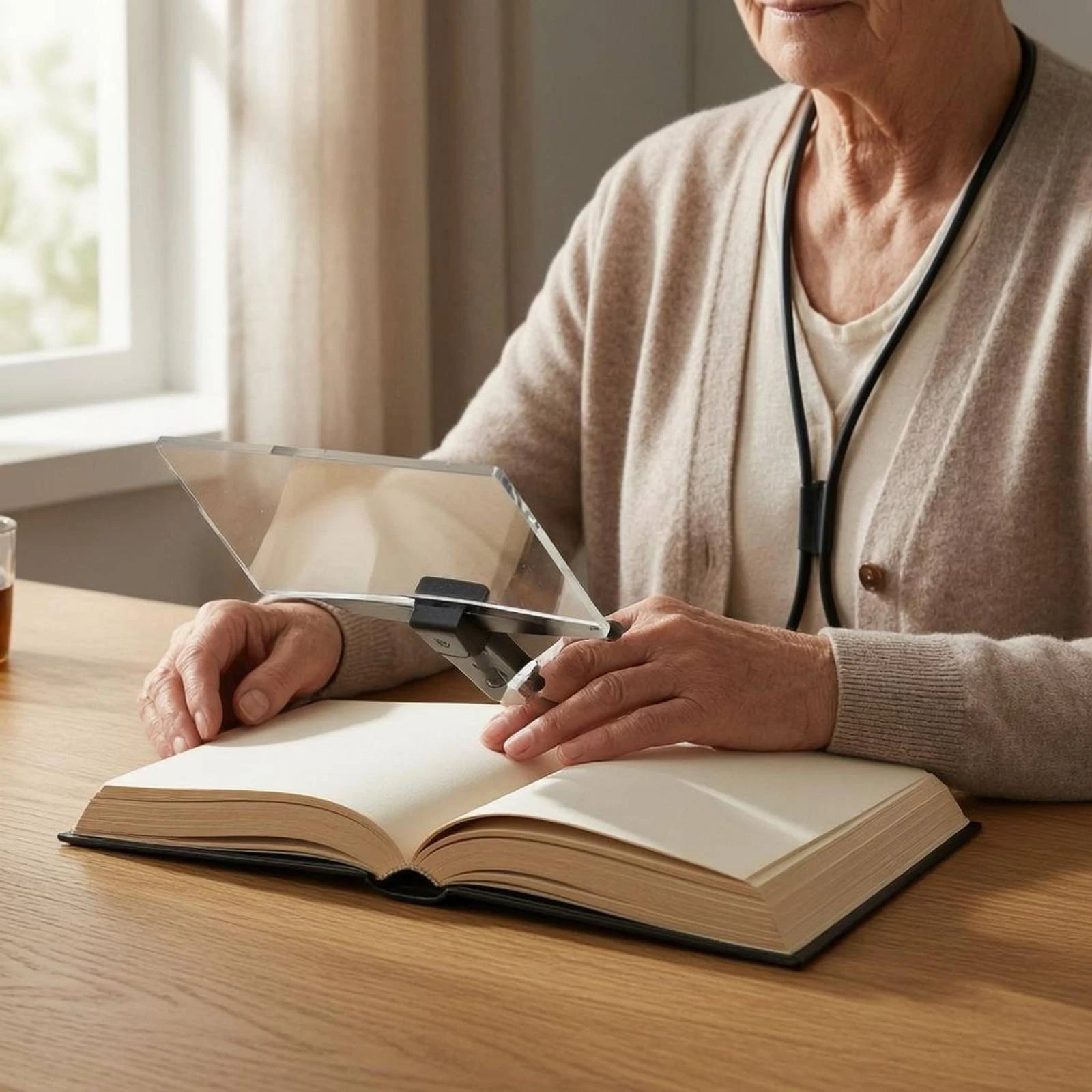Hands-Free Neck Magnifier Rectangular Lens Visual Aid