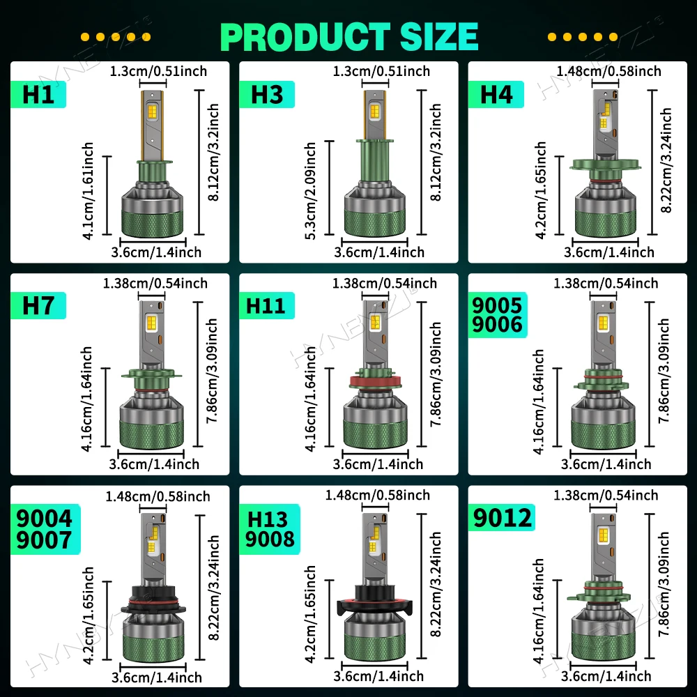 HYNBYZJ H7 LED المصباح بلوتوث APP التحكم اللون H4 LED H1 H11 HB3 HB4 9012 HB5 H13 لمبات السيارات LED أضواء للمصابيح الأمامية للسيارة