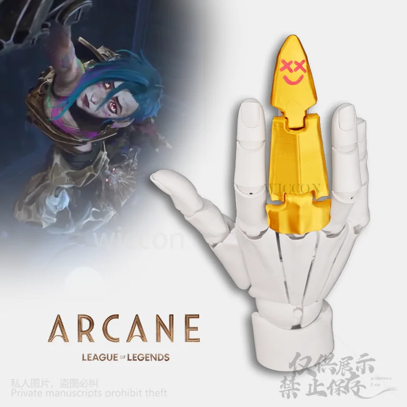 Jinx Cosplay 3D Finger Covers Anime Game LOL Arcane Roleplay Costume Props Accessories For Girls Carnival Party Customized
