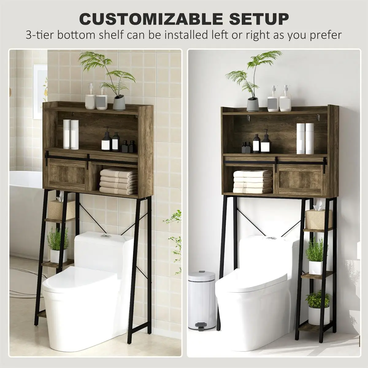 Over-The-Toilet Storage Cabinet - Space-Saving Bathroom Organizer (Fast Shipping)