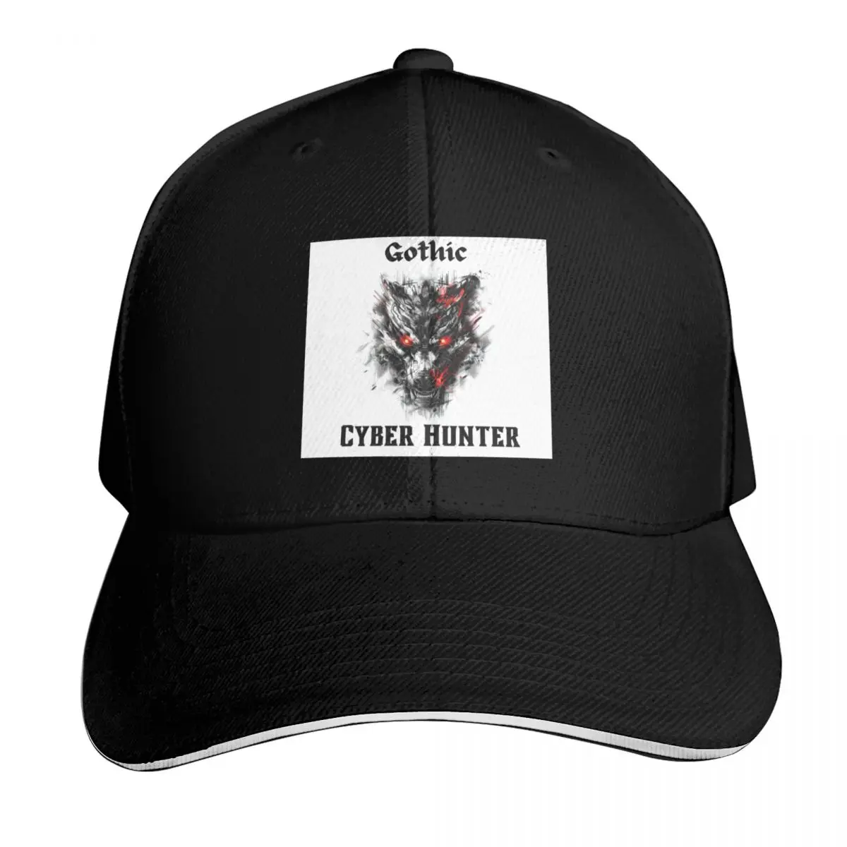 Gothic Cyber Hunter Baseball Cap Quick Dry Performance Cotton Twill Breathable Contrast Two Tone Brim