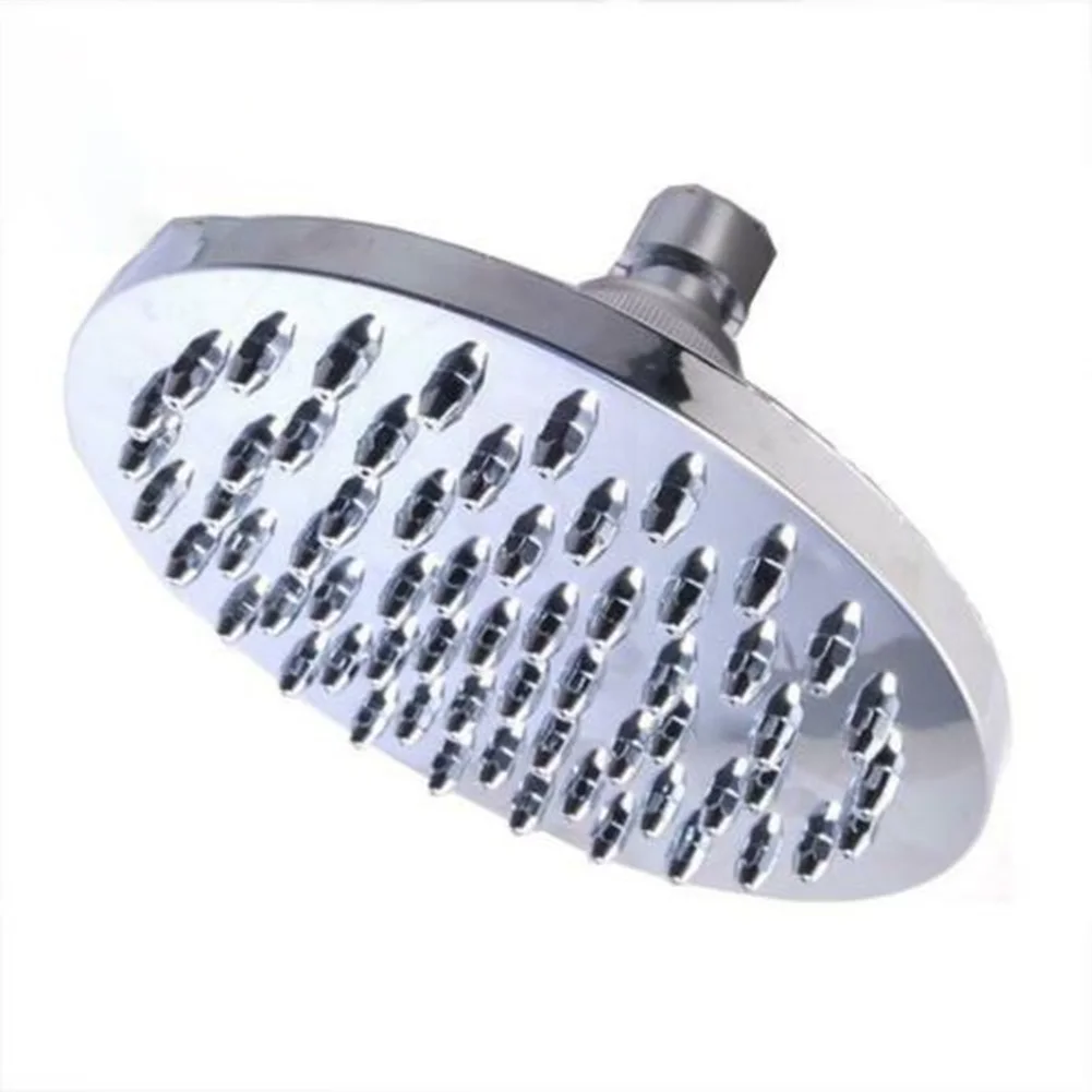 Polished Chrome Finished 6 Inch Round Rain Shower Head with ABS Body for Uniform Water Flow and Standard Bathroom Integration