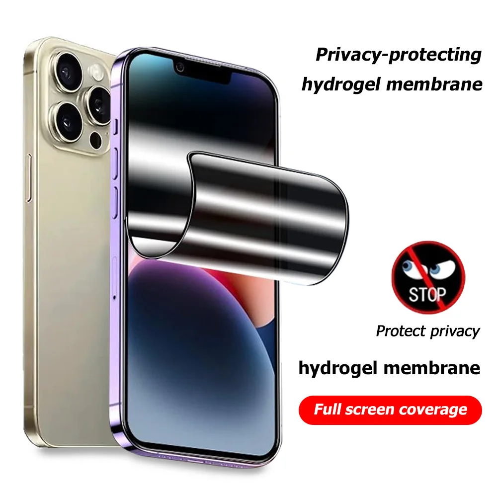 

Privacy Hydrogel Film For iPhone 16 17 14 13 12 11 15 Pro Max Anti-Spy Screen Protectors For iPhone 17Air 16 Plus Protector Film