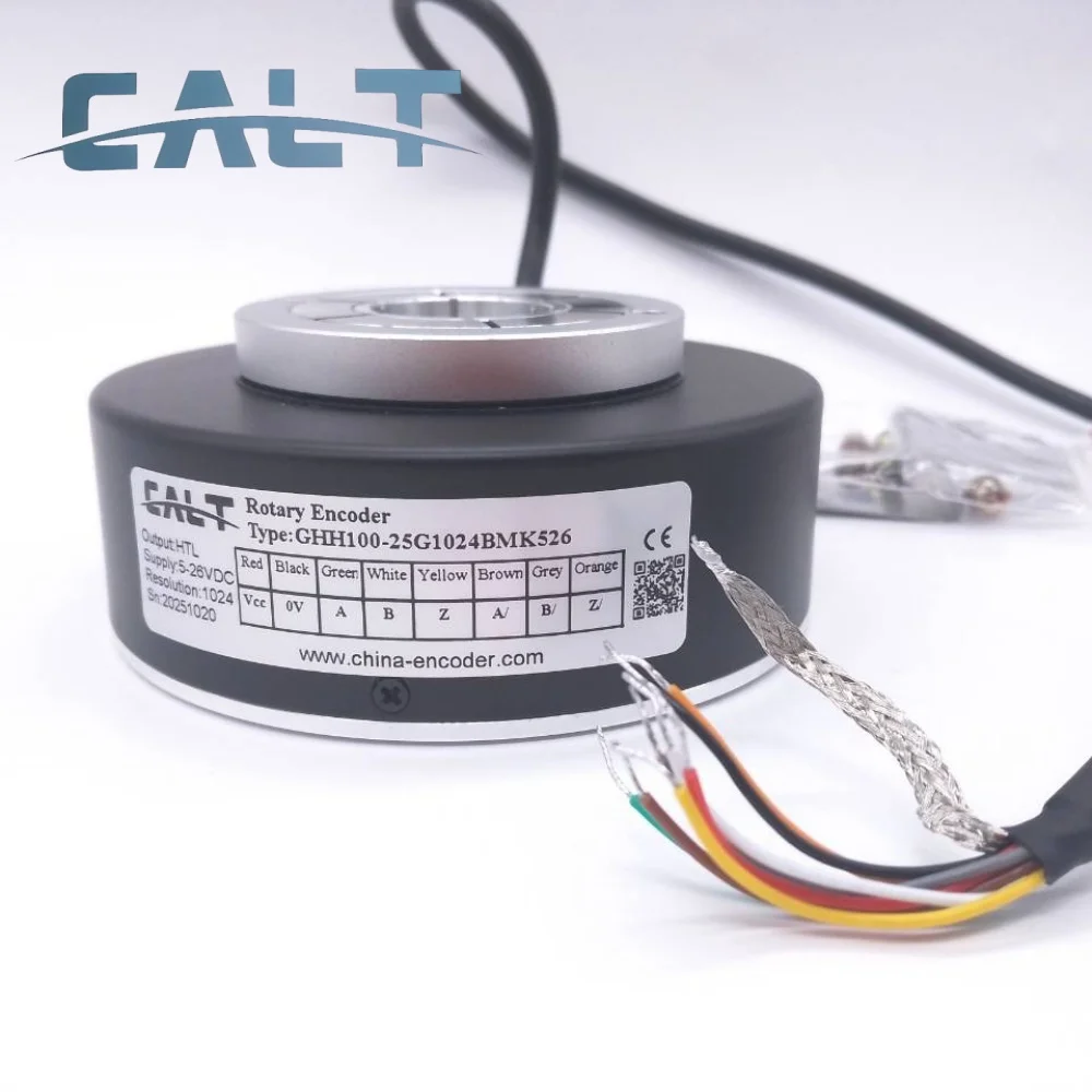 كالت GHH100-25G1024BMK526 Encder 25 مللي متر رمح 500 1000 1024 2000 2500 ppr 5-26V AA-BB-ZZ- إشارة #5