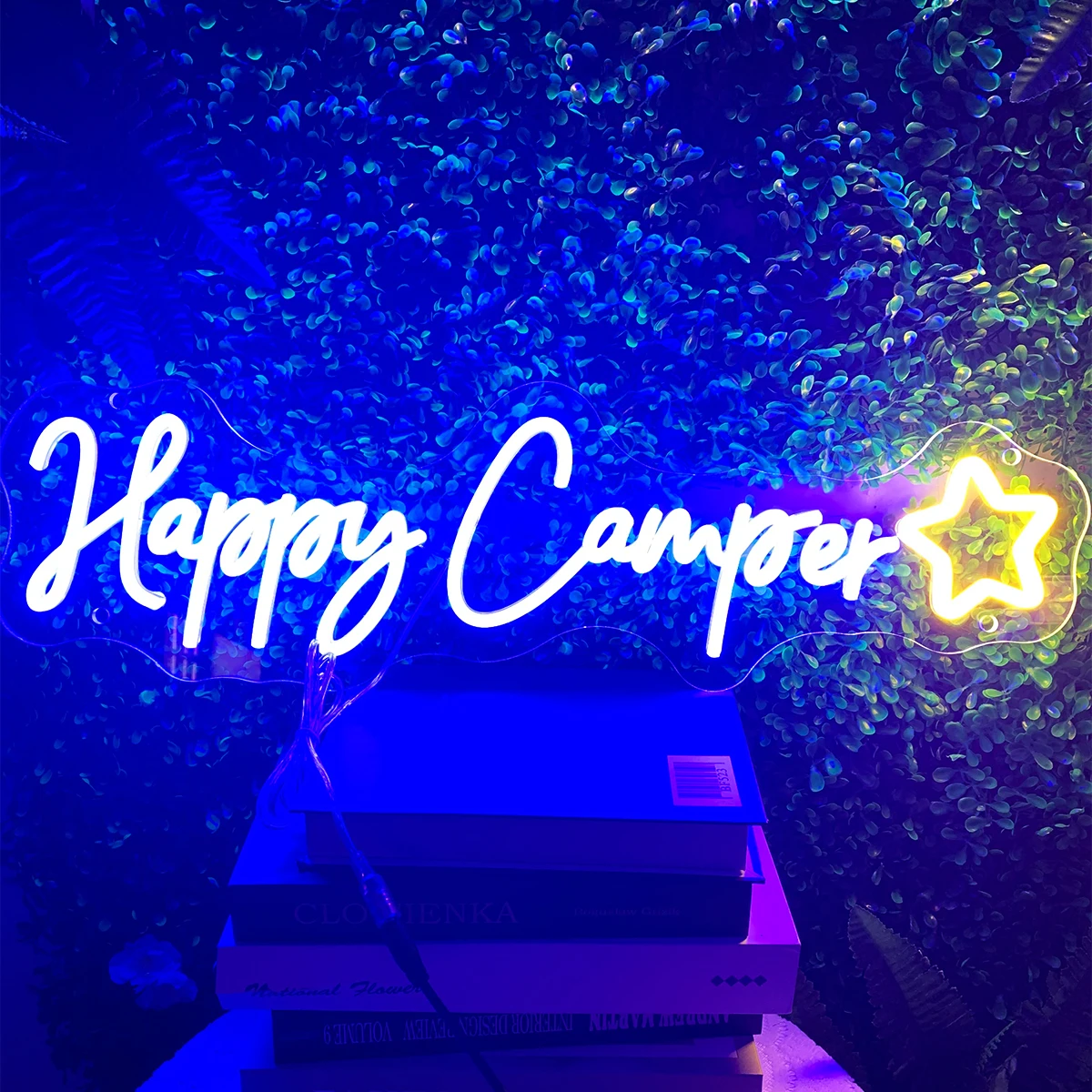 Hapopoy camper star neon for camping ambiance room decor children's birthday gift party set the mood to make your party happier