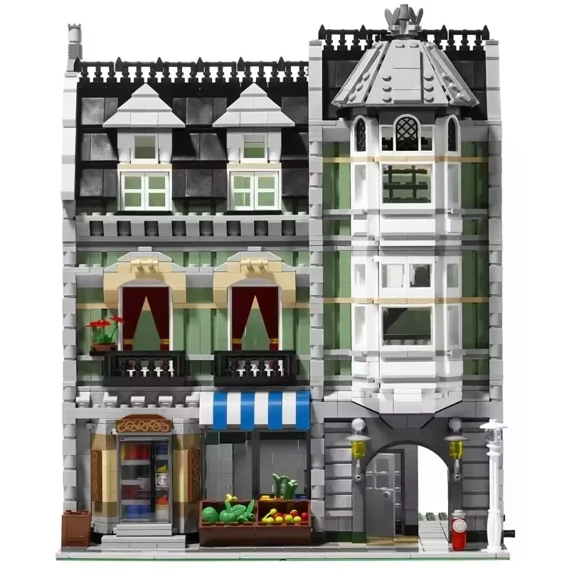 2352 Stuks Groene Kruiden Model Bouwstenen Moc 10185 Bricks Speelgoed Voor Kinderen Kerstcadeaus Stad Street View Architectuur