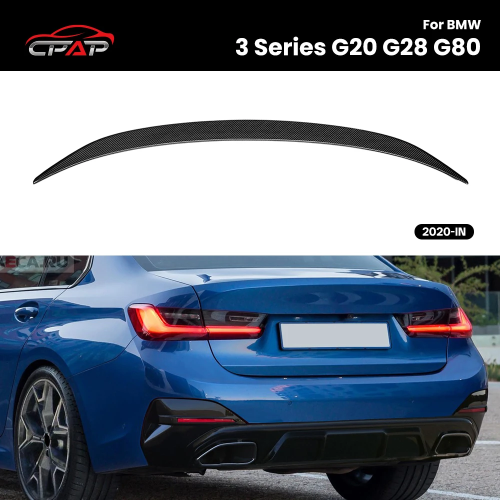 

For BMW 3 Series G20 G28 M3 G80 MP Style Real Dry Carbon Fiber Rear Spoiler Boot Wing 2020-IN