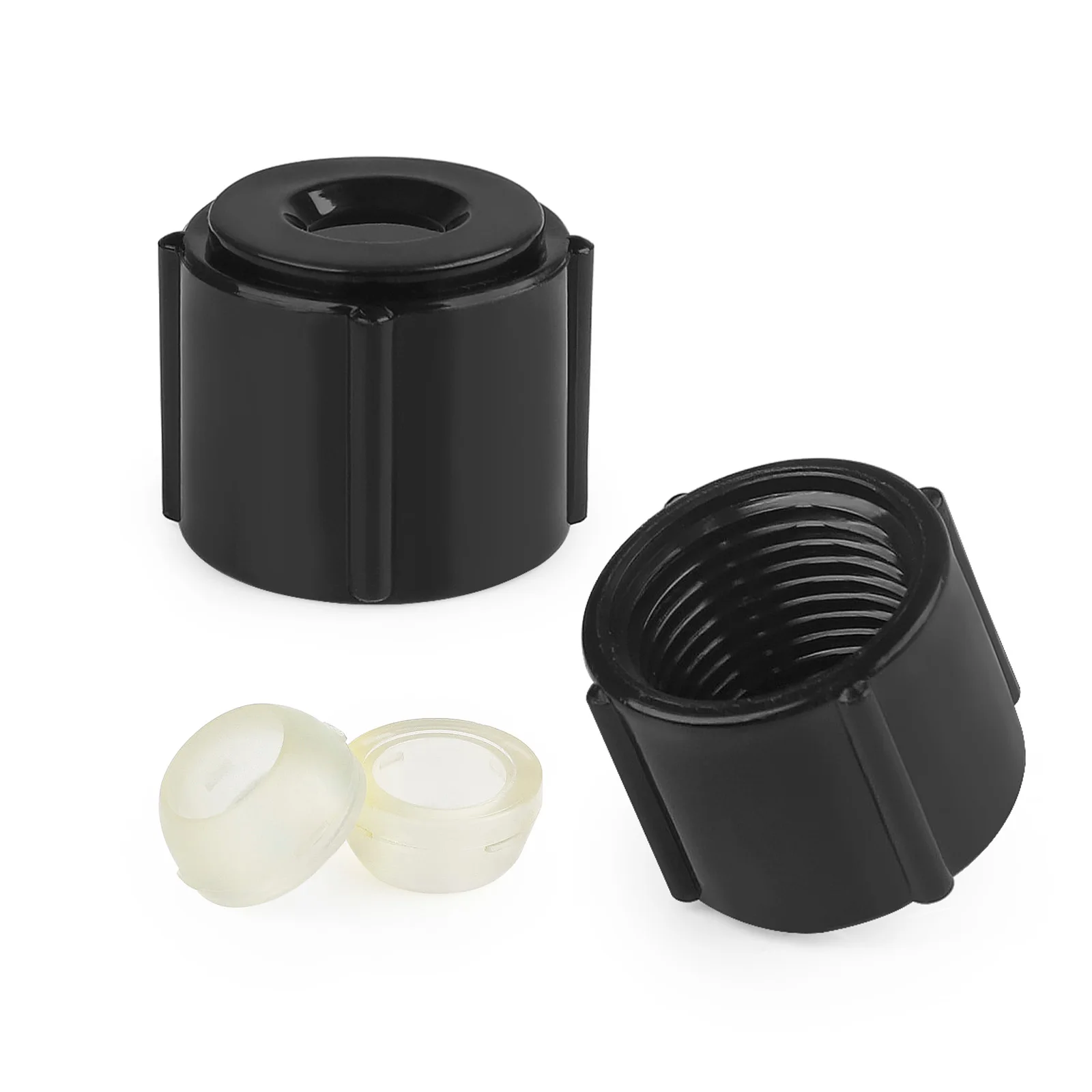 

CNSPEED 2 Pcs Low Point Drain Seals and Black Plastic Caps For RV/Camper/Travel Trailer OD 1/2 Inch Hot Cold Water Lines Pipe