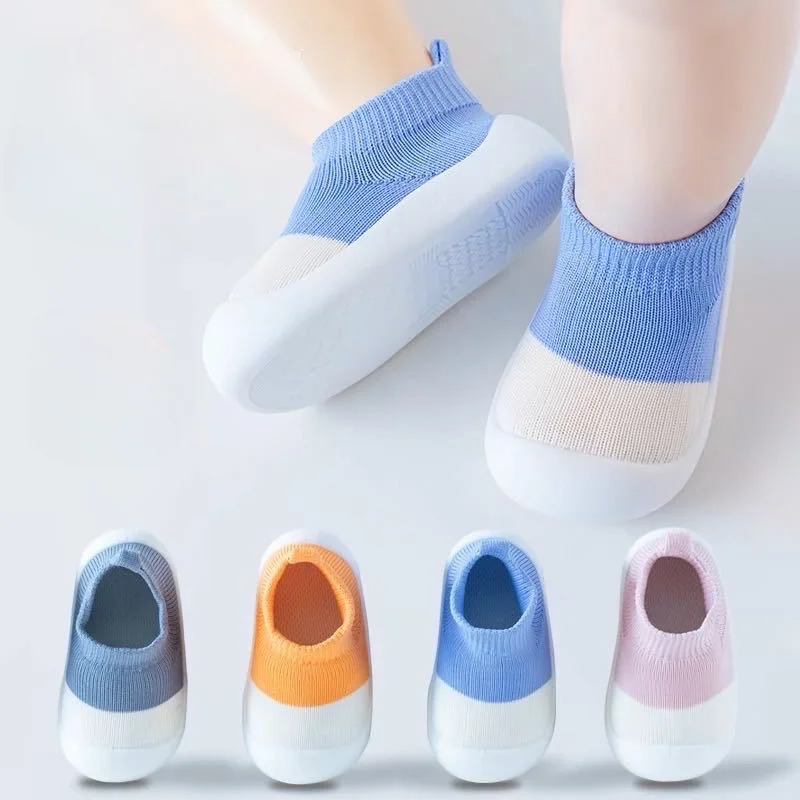 New baby styling socks breathable soft soled children's walking shoes fly woven kindergarten floor socks