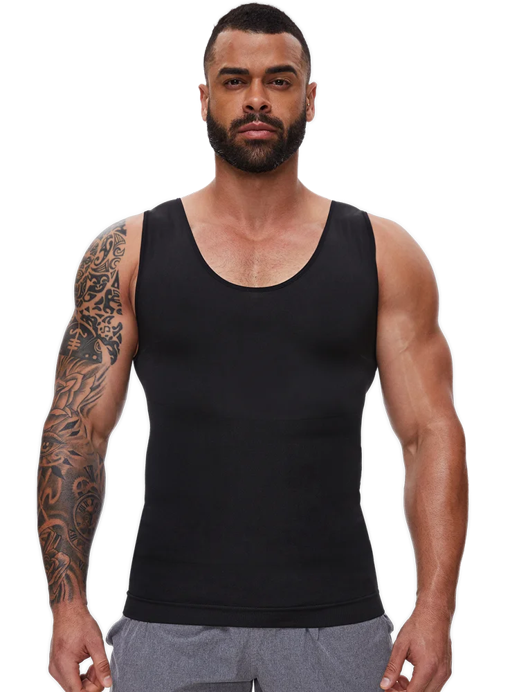 Men Body Shaper Slimming Compression Vest Undershirt Seamless Waist Trainer Tank Top Belly Control Workout Weight Loss Shapewear