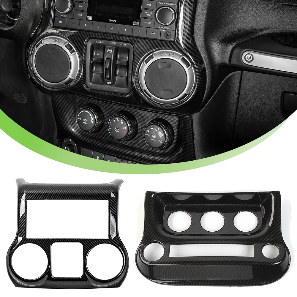 Car Center Console Air Conditioning AC Switch Panel Decoration Cover Trim for Jeep Wrangler JK 2011-2017 Interior Accessories