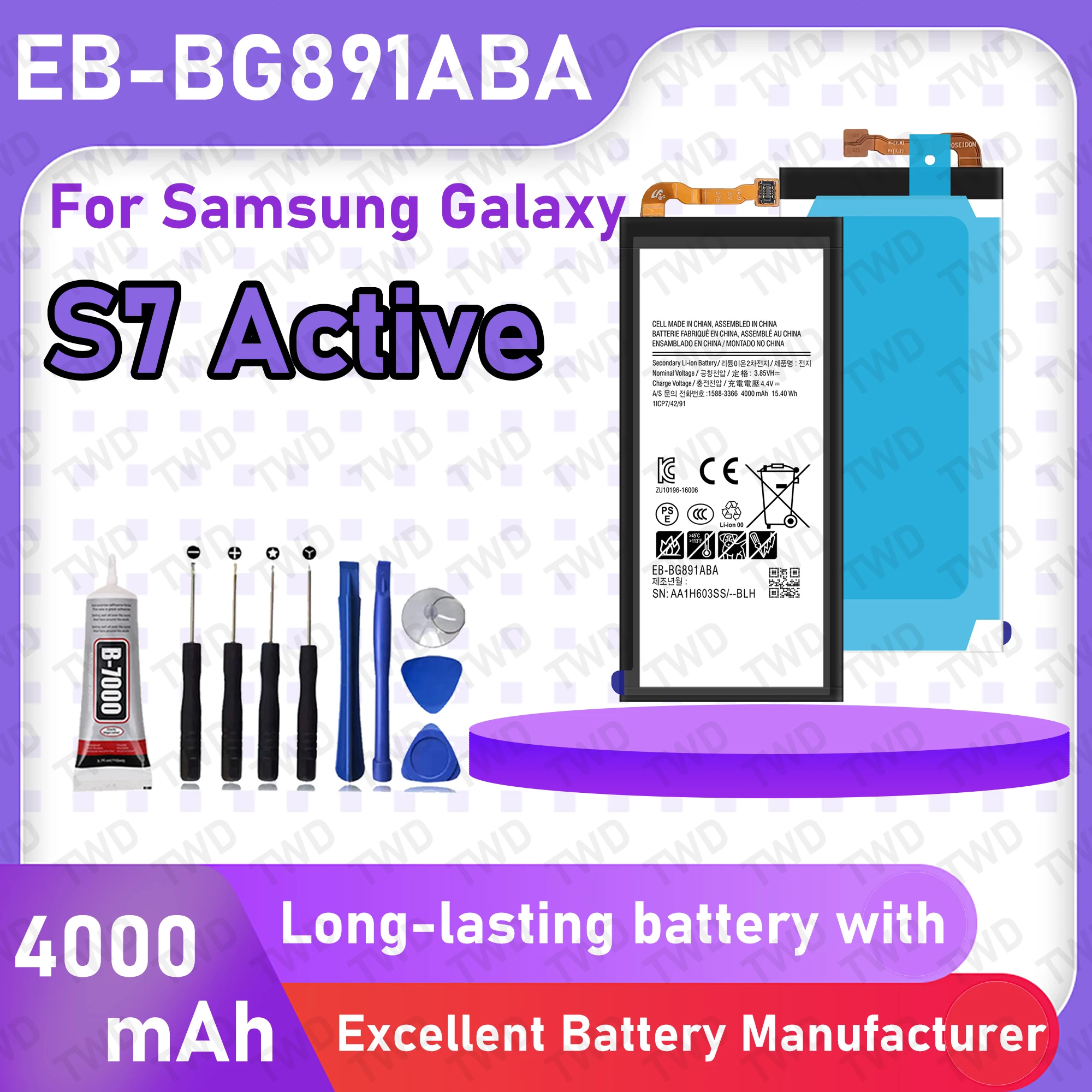 EB-BG891ABA Large capacity Battery For Samsung Galaxy S7 Active/SM-G891A Batteries New High Quanlity+Free Tools