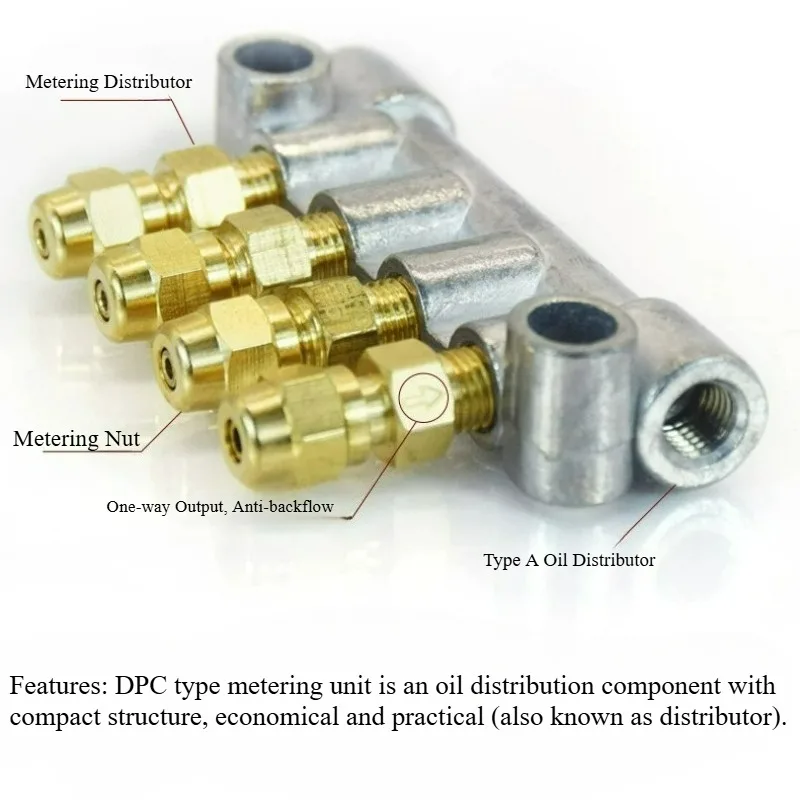 5pcs Anti-Backflow Brass Flow Divider DPC Series Oil Distributor Metering Check Valve For CNC Machine Tool Lubrication