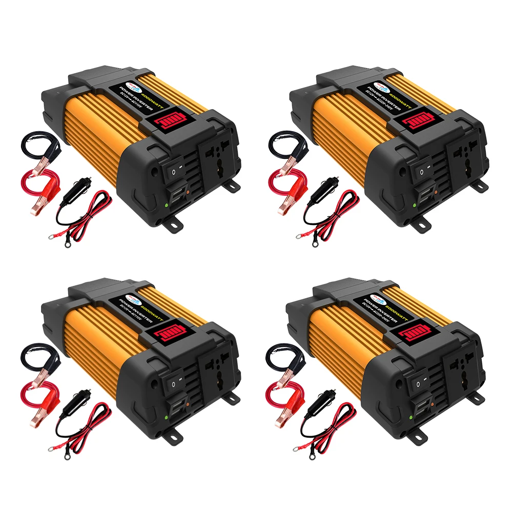 Voltage Transformer Car Adapter LED Battery Display Car Inverter Converter Modified Sine Wave for Automobile RV