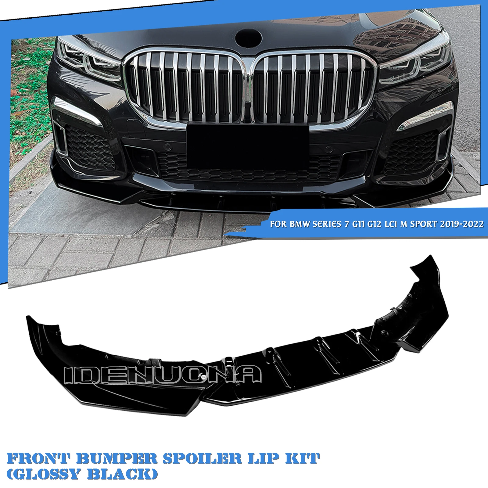 

3pcs Car Front Bumper Spoiler Lip Lower Splitter Spoiler Blade For BMW 7Series G11 G12 LCI M Sport 2019 2020 2021 2022