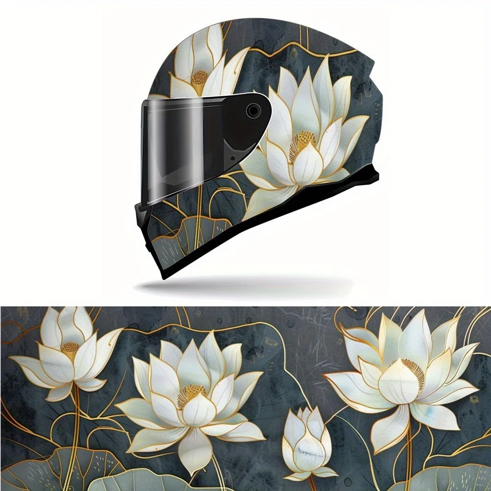 

Glorious Lotus Heritage Print Full Helmet Wrap Sticker Motorcycle Helmet Racing Graphic Decal Vinyl Wrap Helmet Decorative Stick