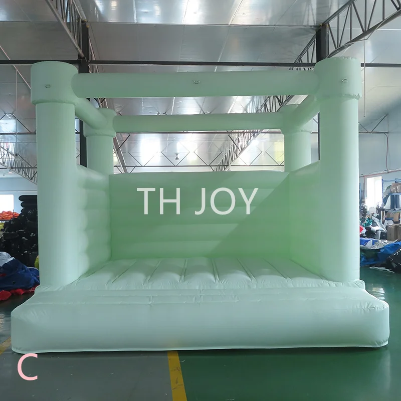 13x13ft commercial inflatable wedding bouncy castle,newest pastel green inflatable jumper moon house