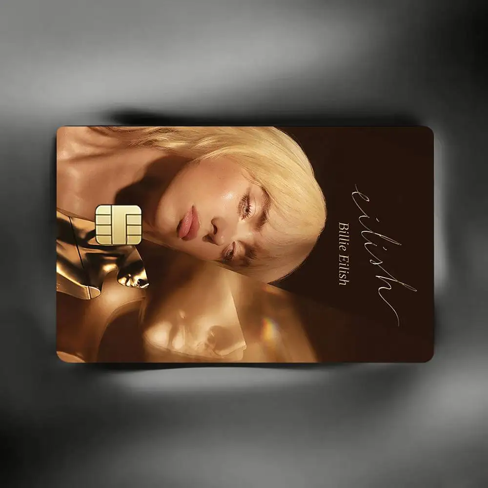 SINGER B-Billie E-Eilish Decorative Waterproof Film Skin Cover Credit Card Stickers Debit Front Bank Bus Pass