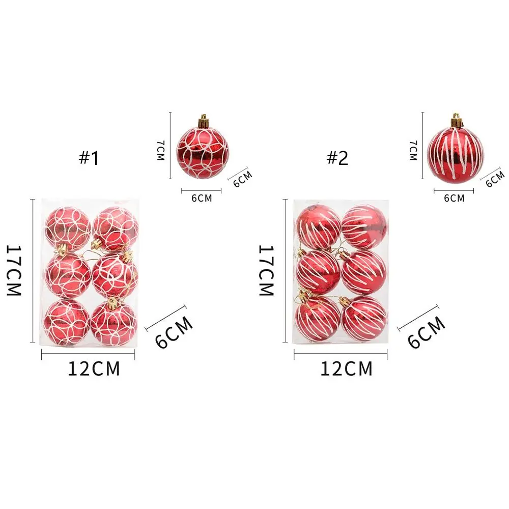 페인트 크리스마스 공 세트, 만화 플라스틱 전기 도금 크리스마스 행잉 공, DIY 공예, 절묘한 6 개, 6cm