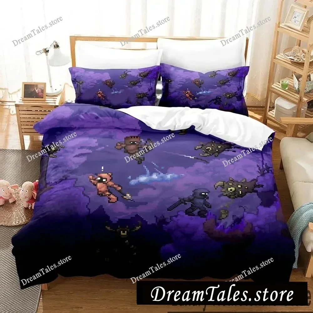 

Terraria Bedding Set Single Twin Full Queen King Size Bed Set Adult Kid Bedroom Duvet Cover Sets 3D Print Game Bed Sheet Set741