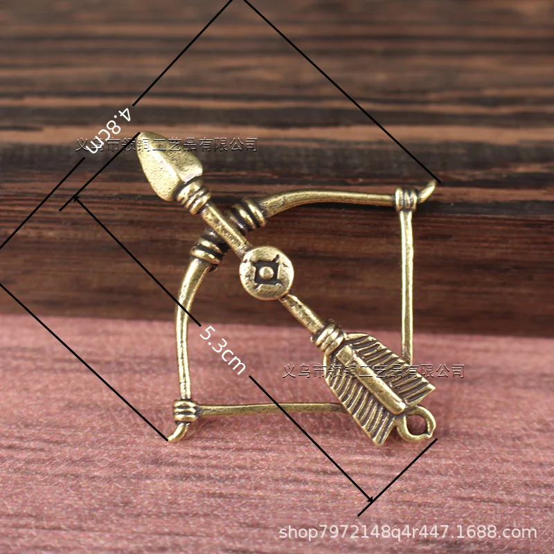 Metal Cupid Bows Arrows Key Chain Mongolian Element Creative Brass Retro National Style Pendant Miniature Ornament Accessories