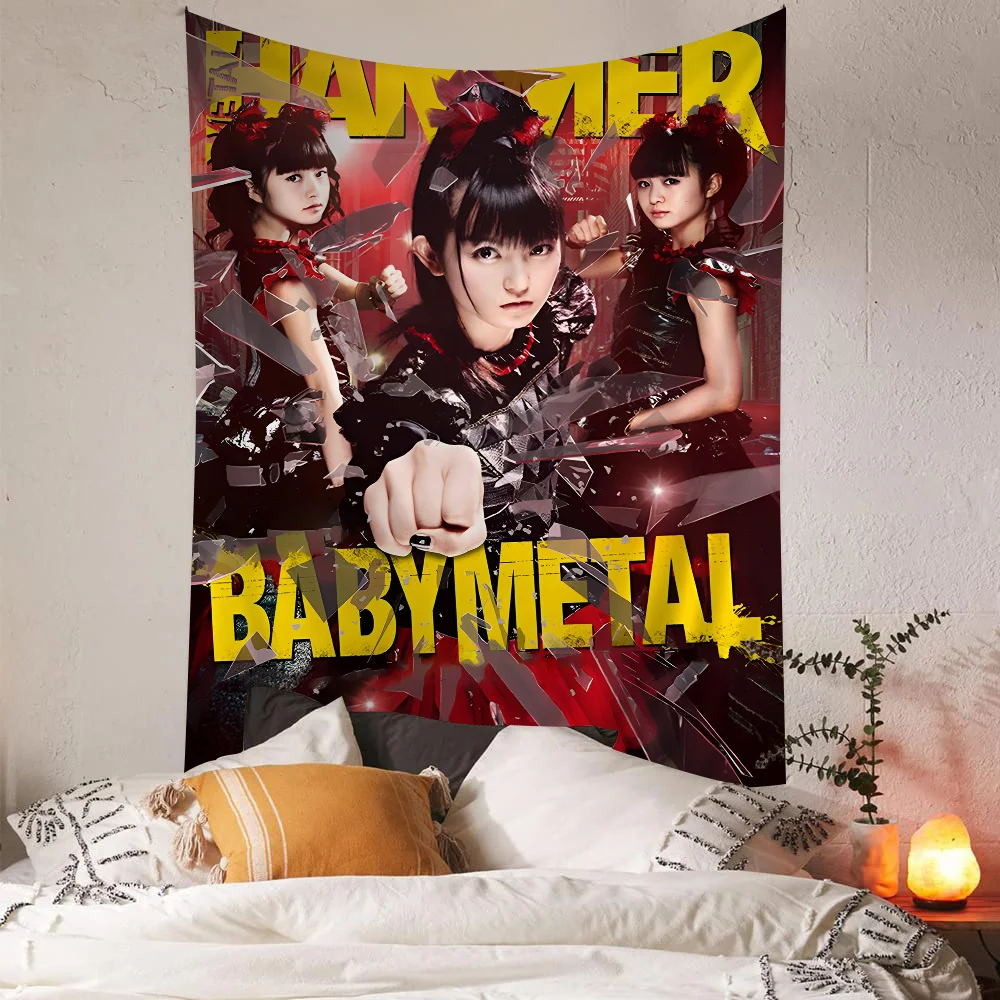 Modern Babymetal DIY Wall Tapestry Hippie Flower Wall Carpets Dorm Decor Wall Art Decor