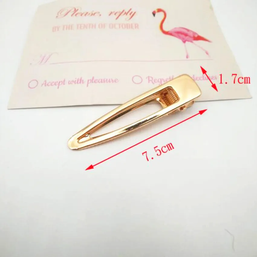 100 Stück Kaninchenkrone Wassertropfen Gold Metall Haarspange Legierung Herz Alligator Haarnadel Haarspangen für DIY Kopfbedeckung Haarschmuck – Detail 11