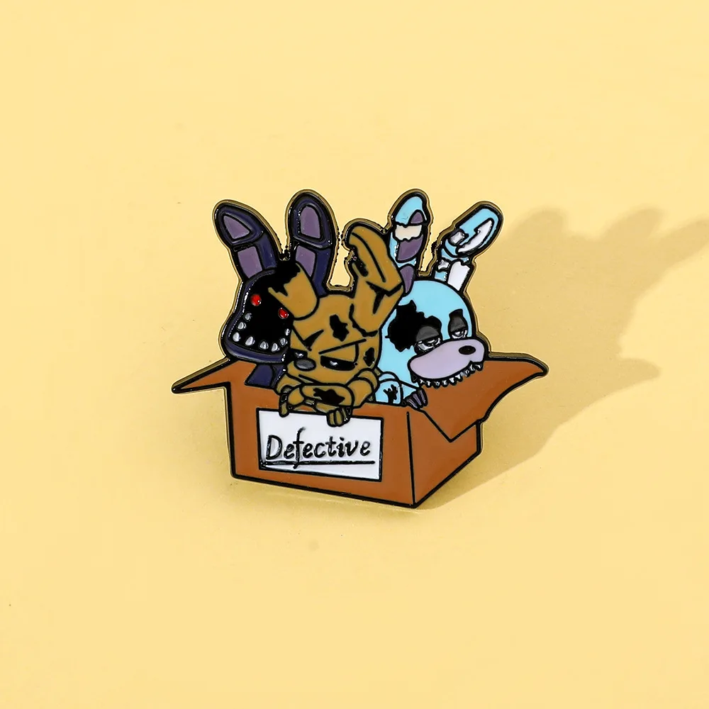 

Cartoon Personality Creative Toy Bear Brooch Cloth Doll Shape Metal Badge Game Characters Peripheral Bags Accessories Fashion
