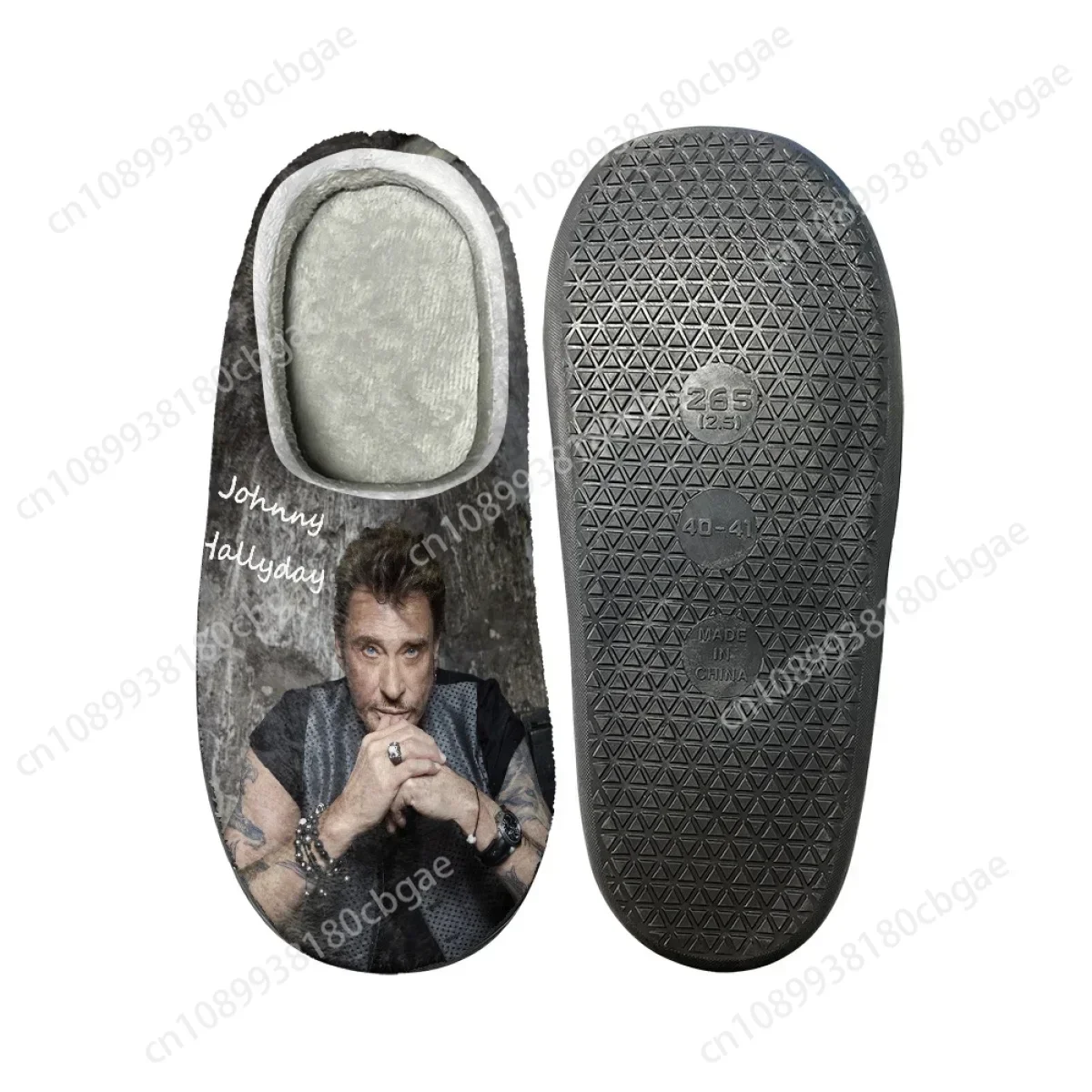 

Custom Polyester Cotton Slippers Women Men Home Shoes Simple Non-slip Slides Singer IndoorSinger Johnny Hallyday Footwear