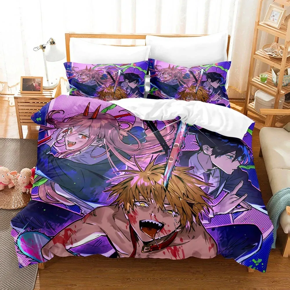 

Anime Chainsaw Man Makima Bedding Set Boys Girls Twin Queen Size Duvet Cover Pillowcase Bed Kids Adult Home Textileextile