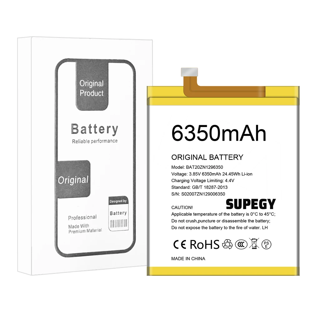 BAT20ZN1296350 6350mAh Battery For DOOGEE S96 Pro Battery 6.22'' Helio Octa Core Rugged Cell Phone S96GT LiIon Batteries