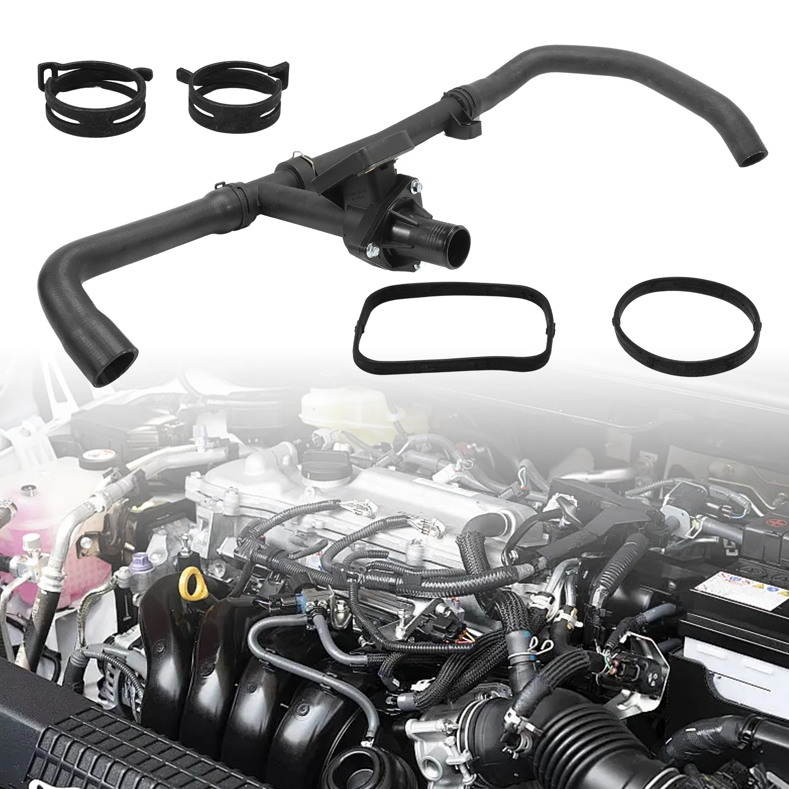 C2S43430 Fit 2002-2008 JAGUAR X-Type Radiator Top Hose W/Thermostat Assembly C2S43430X